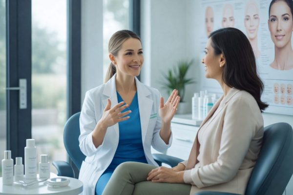 Doctor explaining FaceTitis